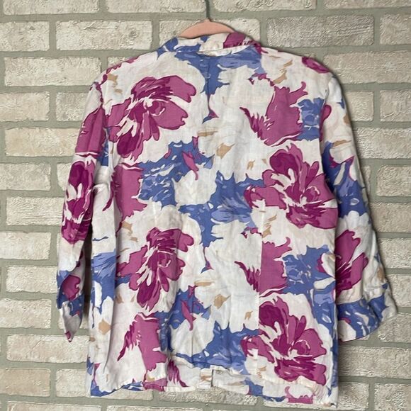 JM Collection 100% Linen shirt Blouse size 16 - Picture 4 of 5